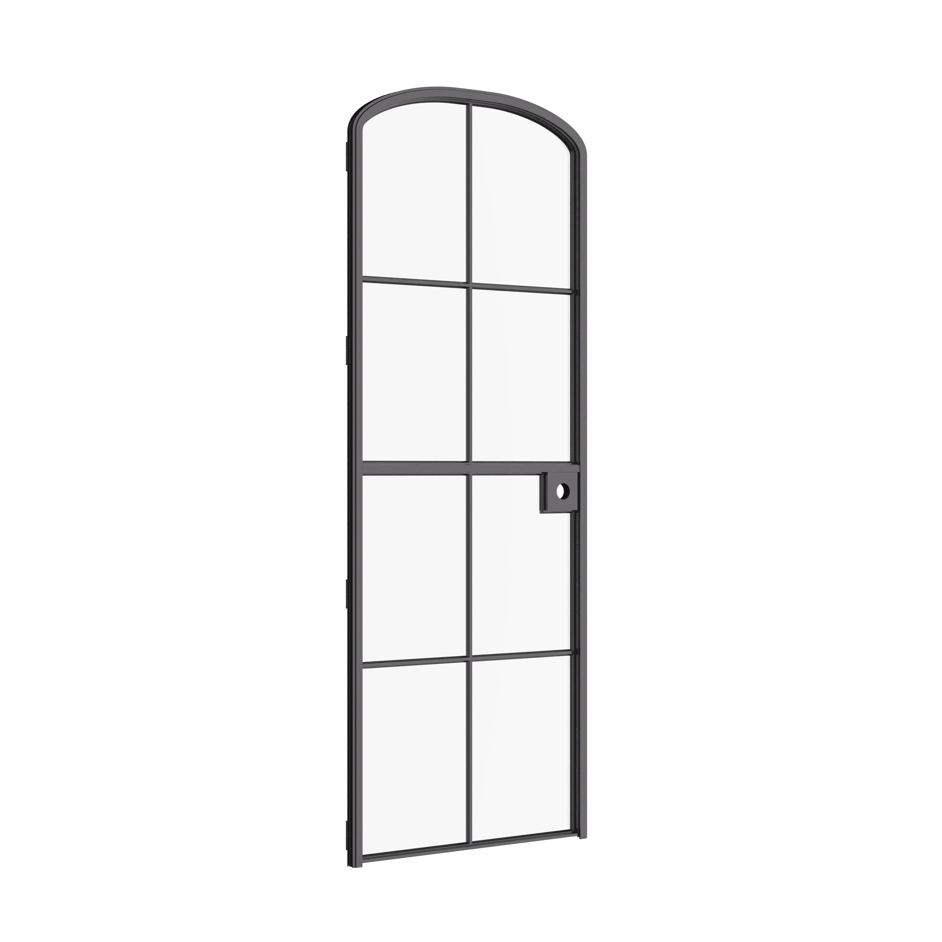 Air 5 Dutch single mini arch interior door detail of hot-rolled steel muntins and glass panes