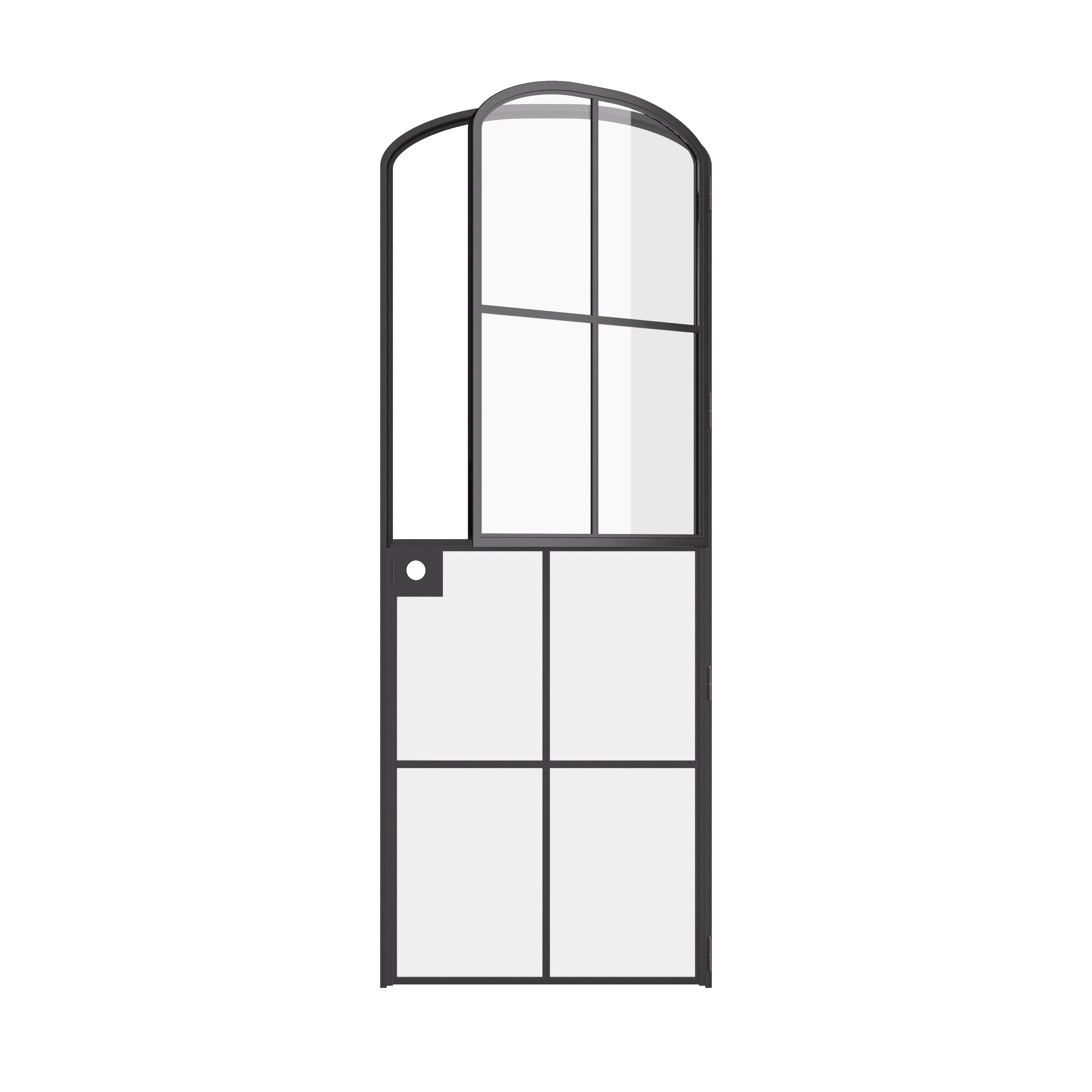 Air 5 Dutch mini arch interior door single panel factory style black steel construction