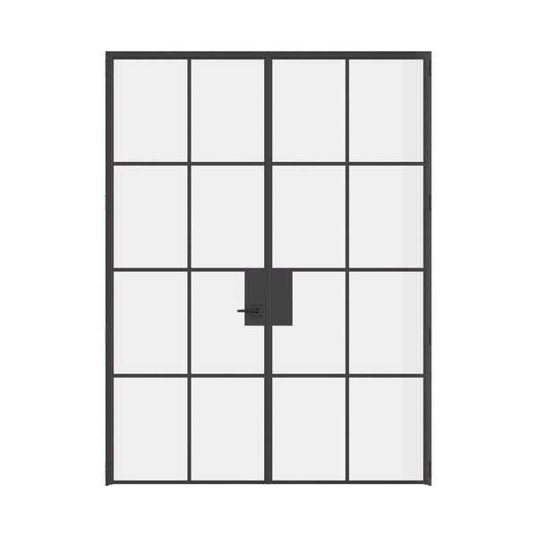 Air 5 double flat interior doors black steel construction with modular design