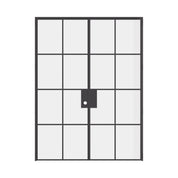 Interior double flat solid steel doors, modular easy-install design