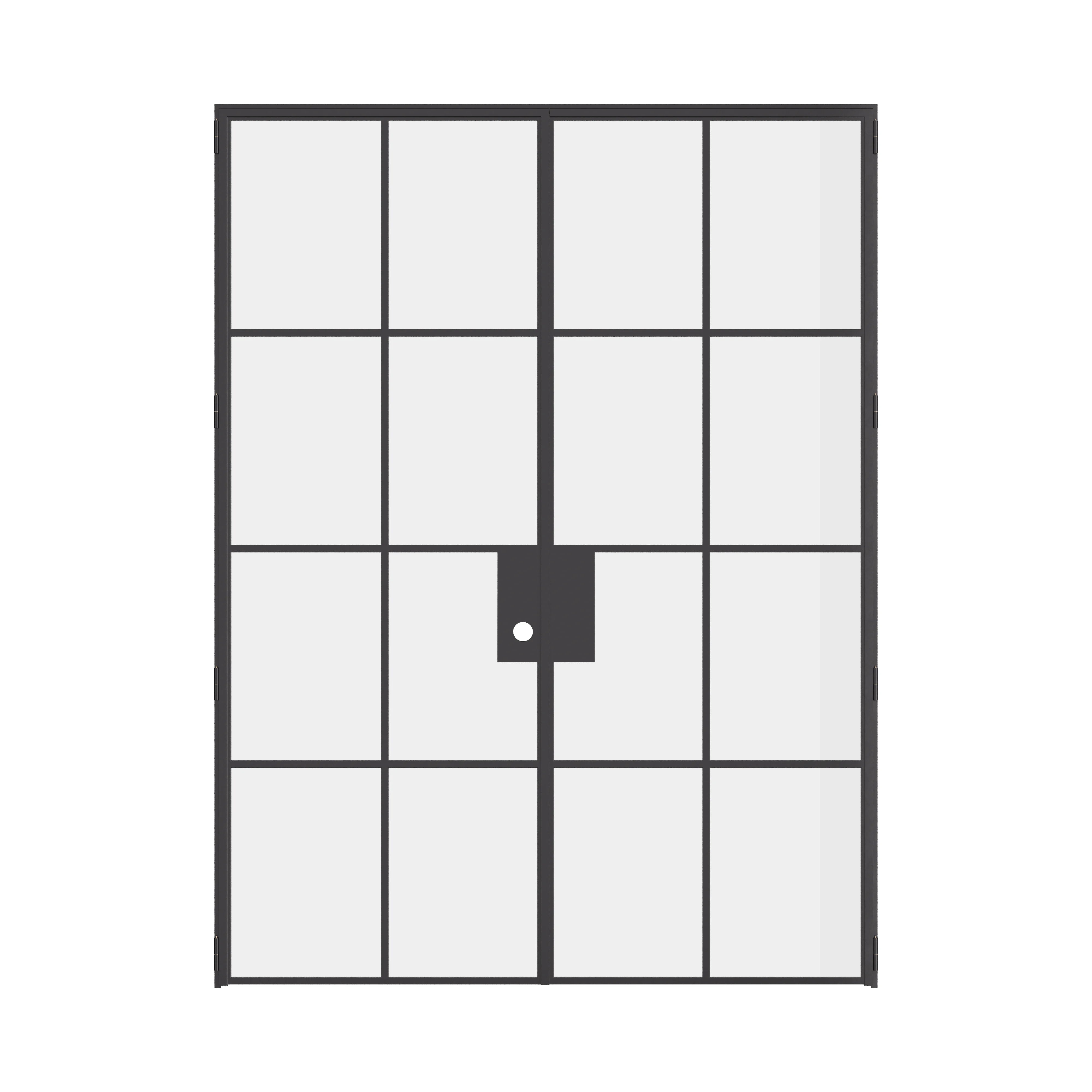 Interior double flat solid steel doors, modular easy-install design