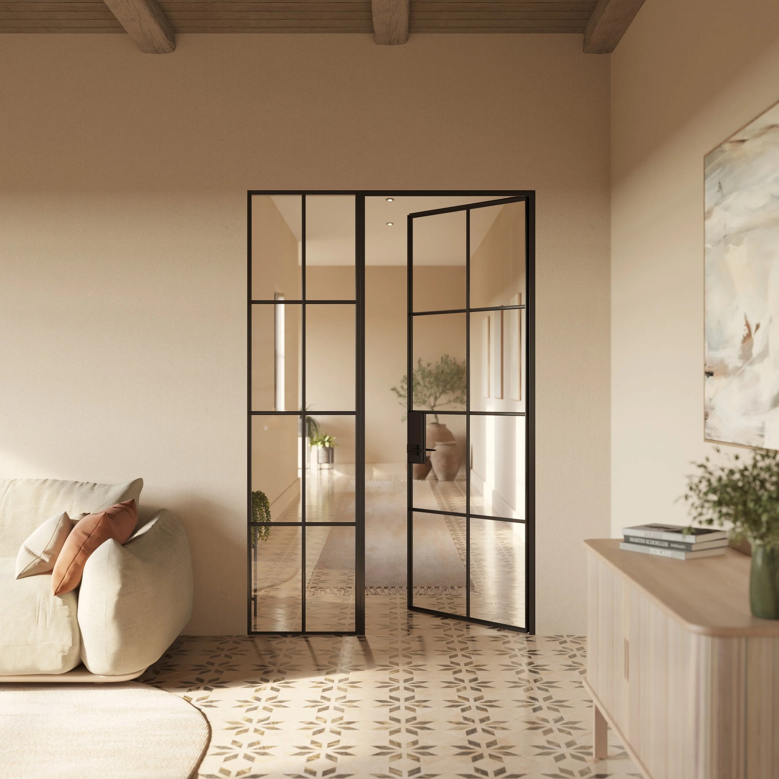 Air 5 interior side window solid steel frame factory style design
