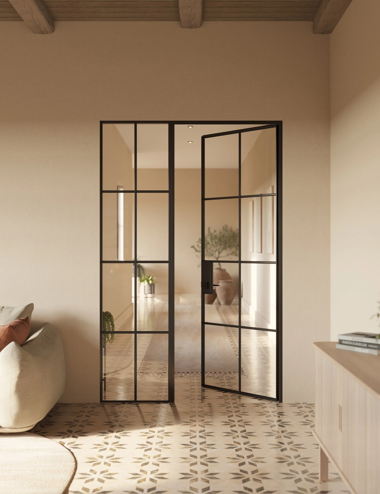 Air 5 interior side window solid steel frame factory style design