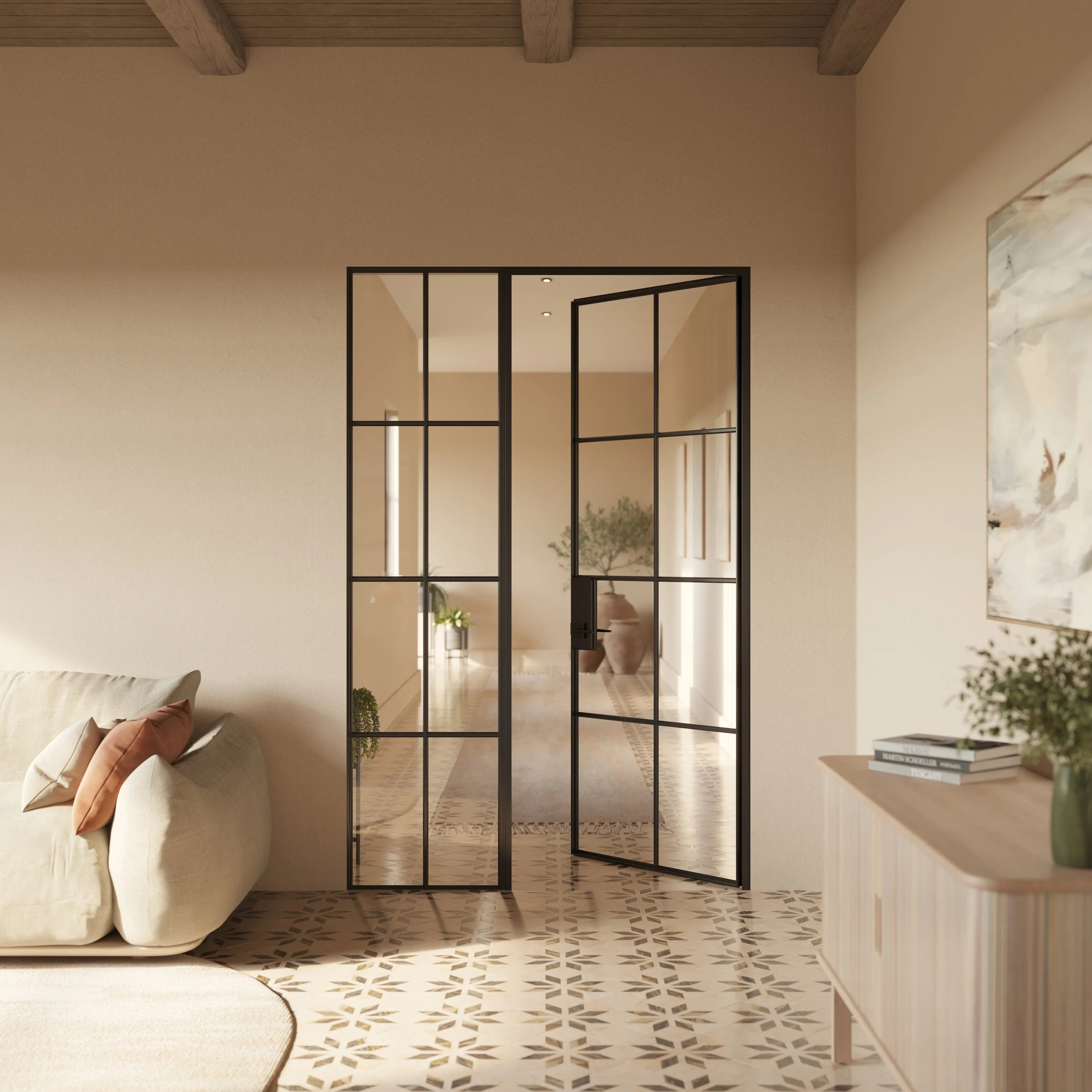 Air 5 interior side window solid steel frame factory style design