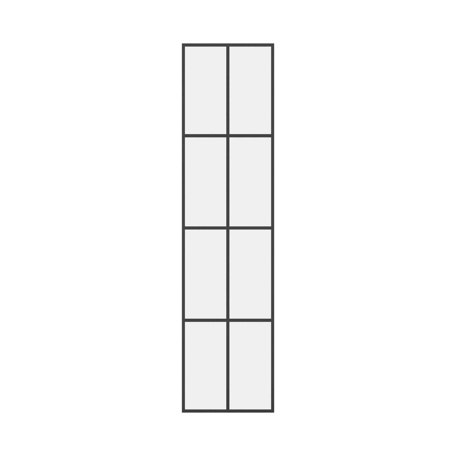 Interior steel side window panel, black factory style frame