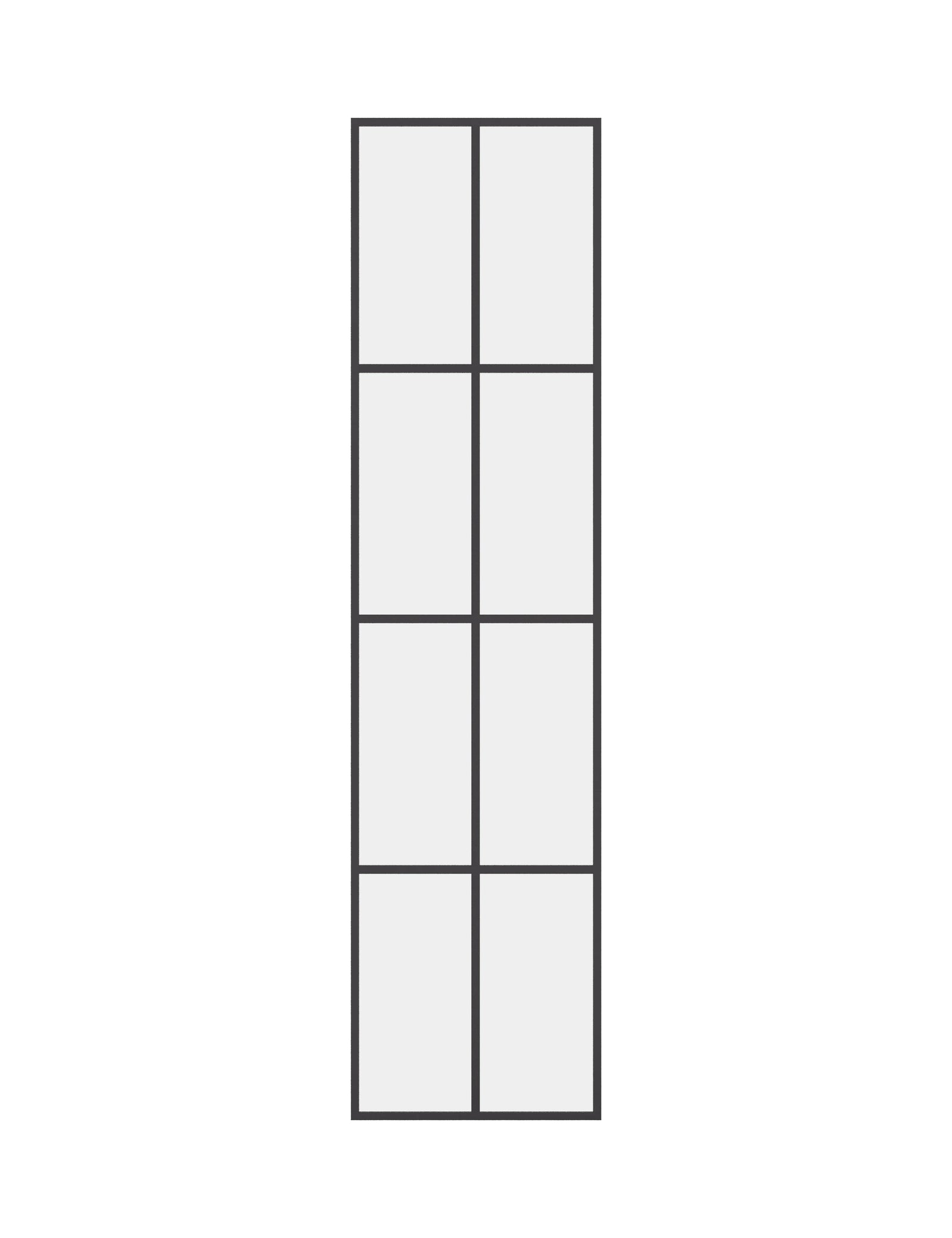 Interior steel side window panel, black factory style frame