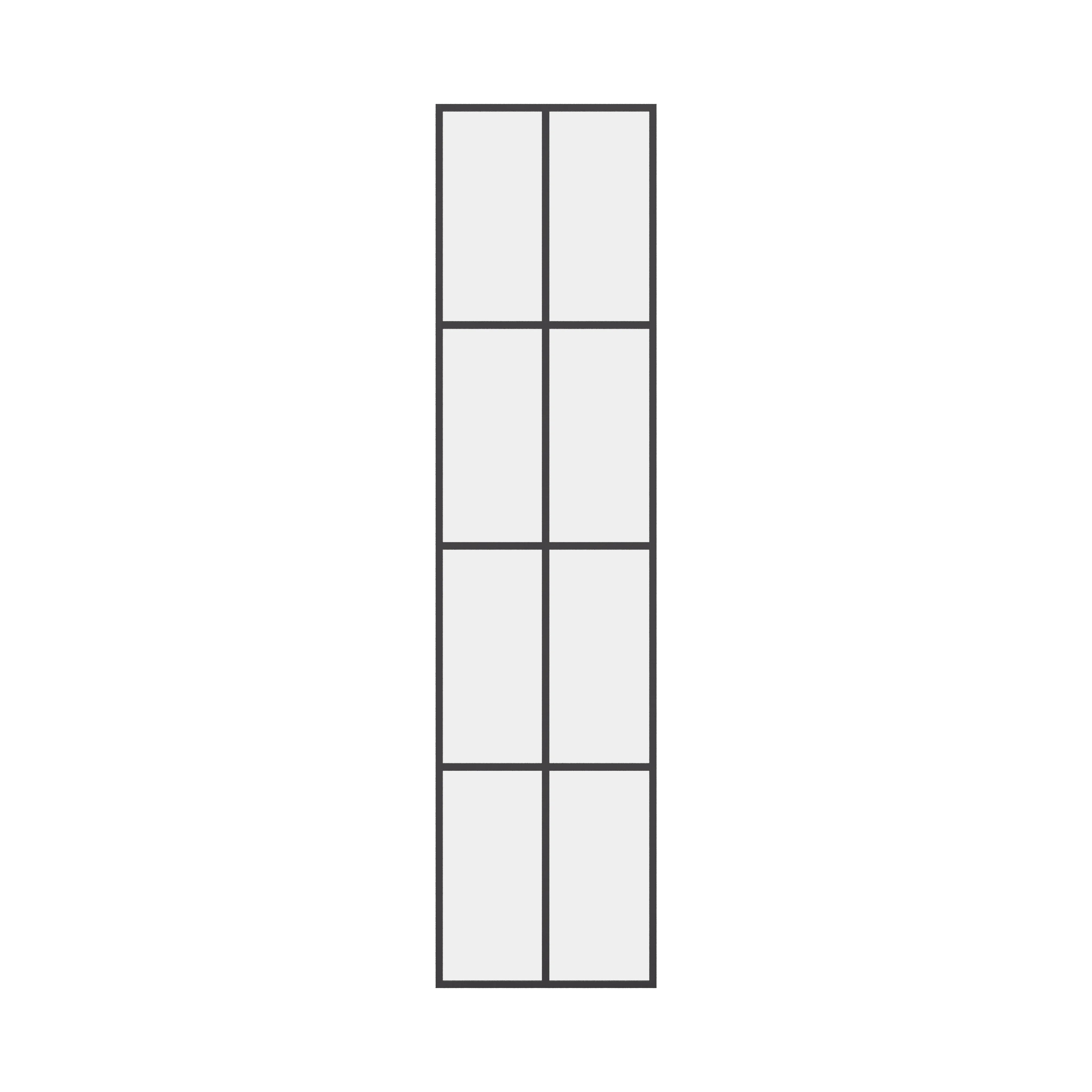 Interior steel side window panel, black factory style frame