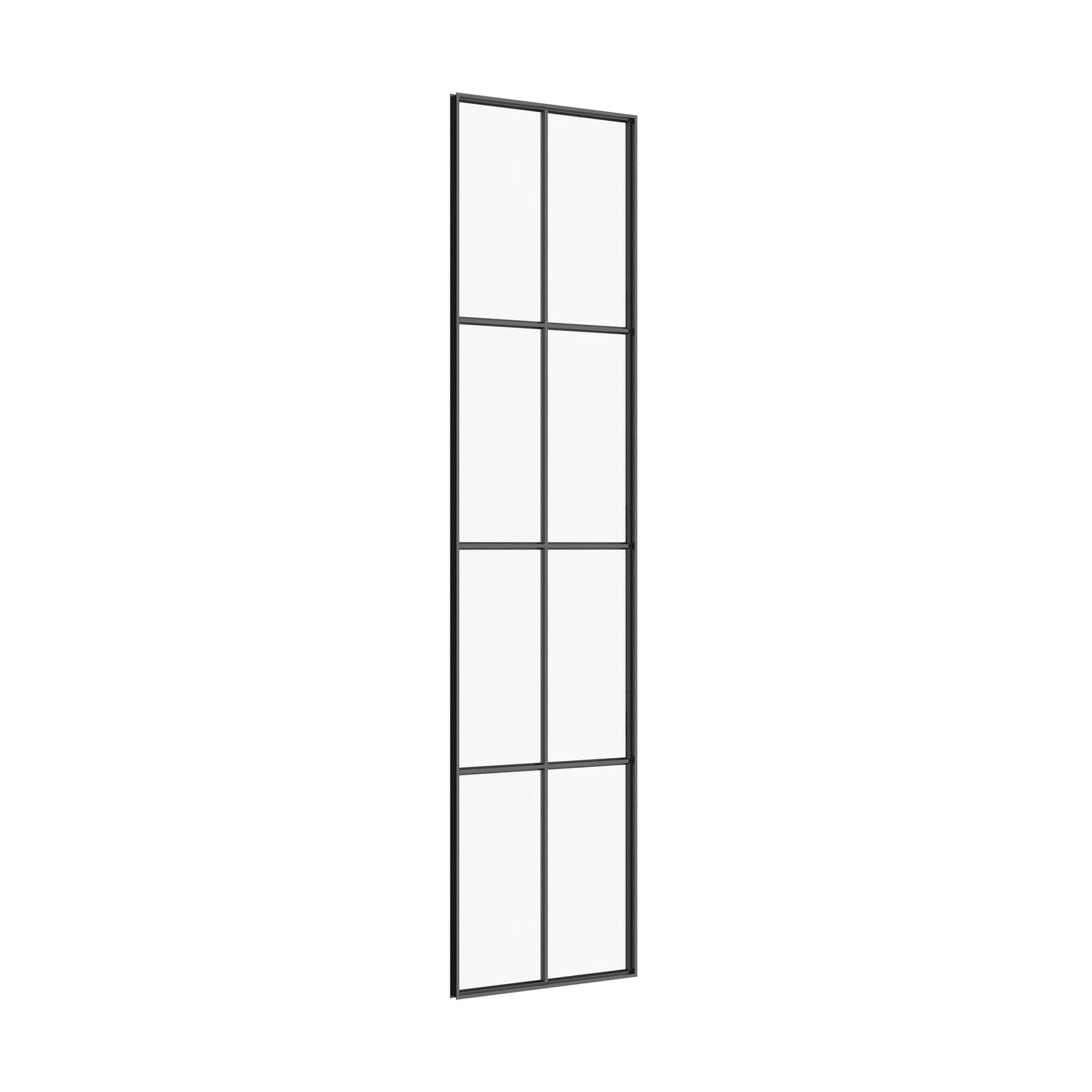 Interior steel side window panel, factory style black frame