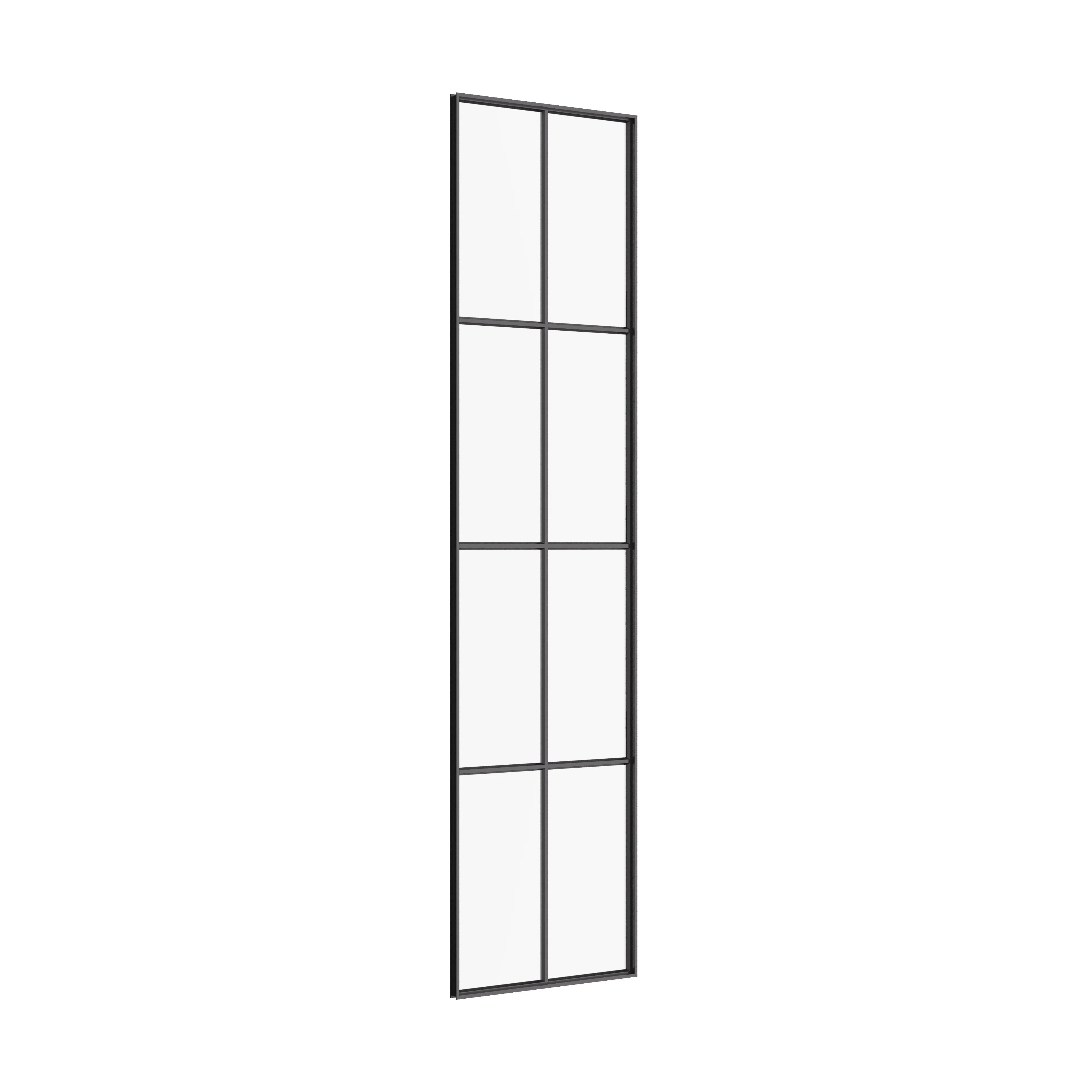 Interior steel side window panel, factory style black frame