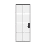 Air 5 single flat interior door in hot-rolled steel with tempered glass panels and modular frame