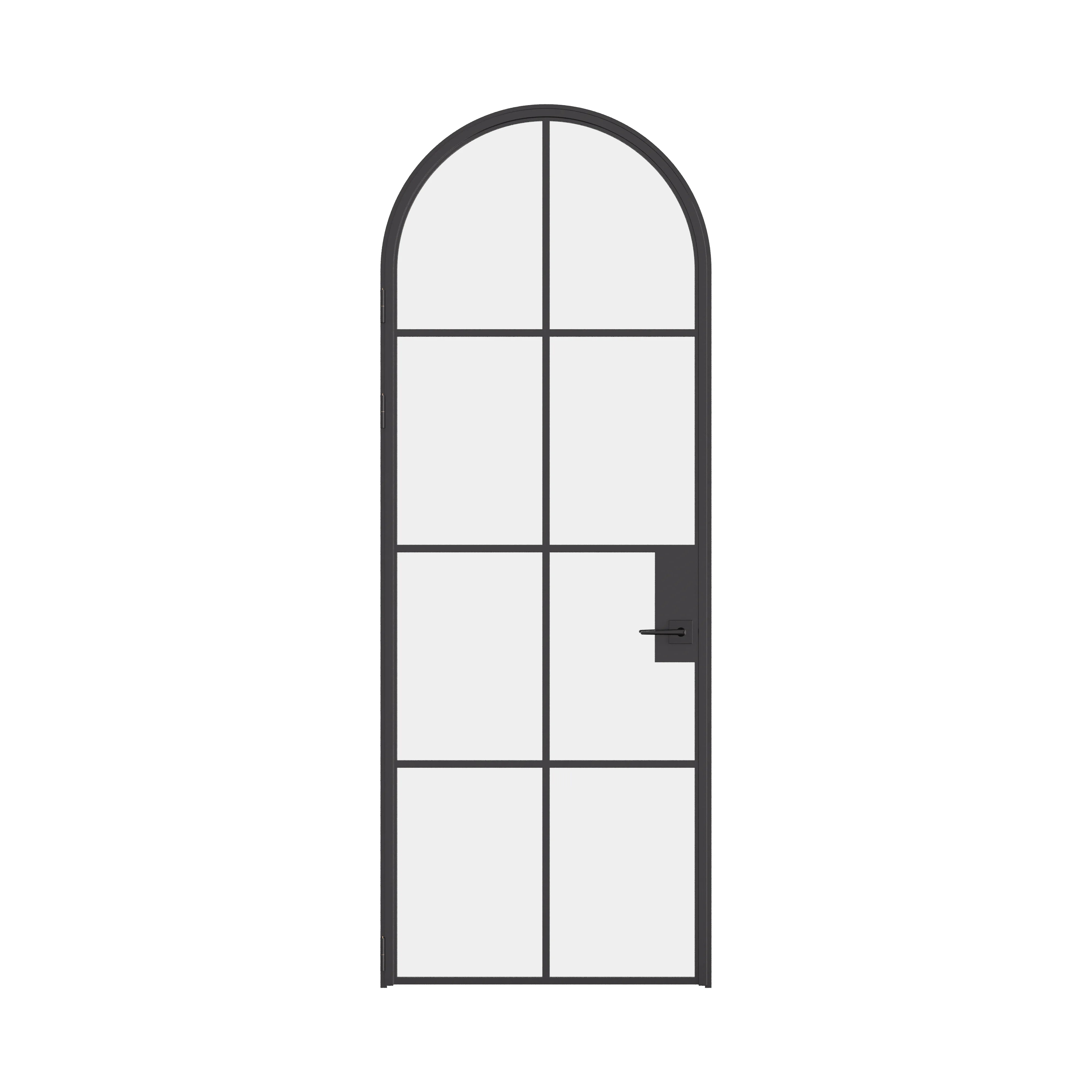 Interior single full arch steel door, factory style black finish