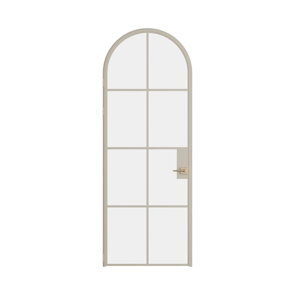 Air 5 single full arch interior door in Palm Desert Sand steel with glass panes