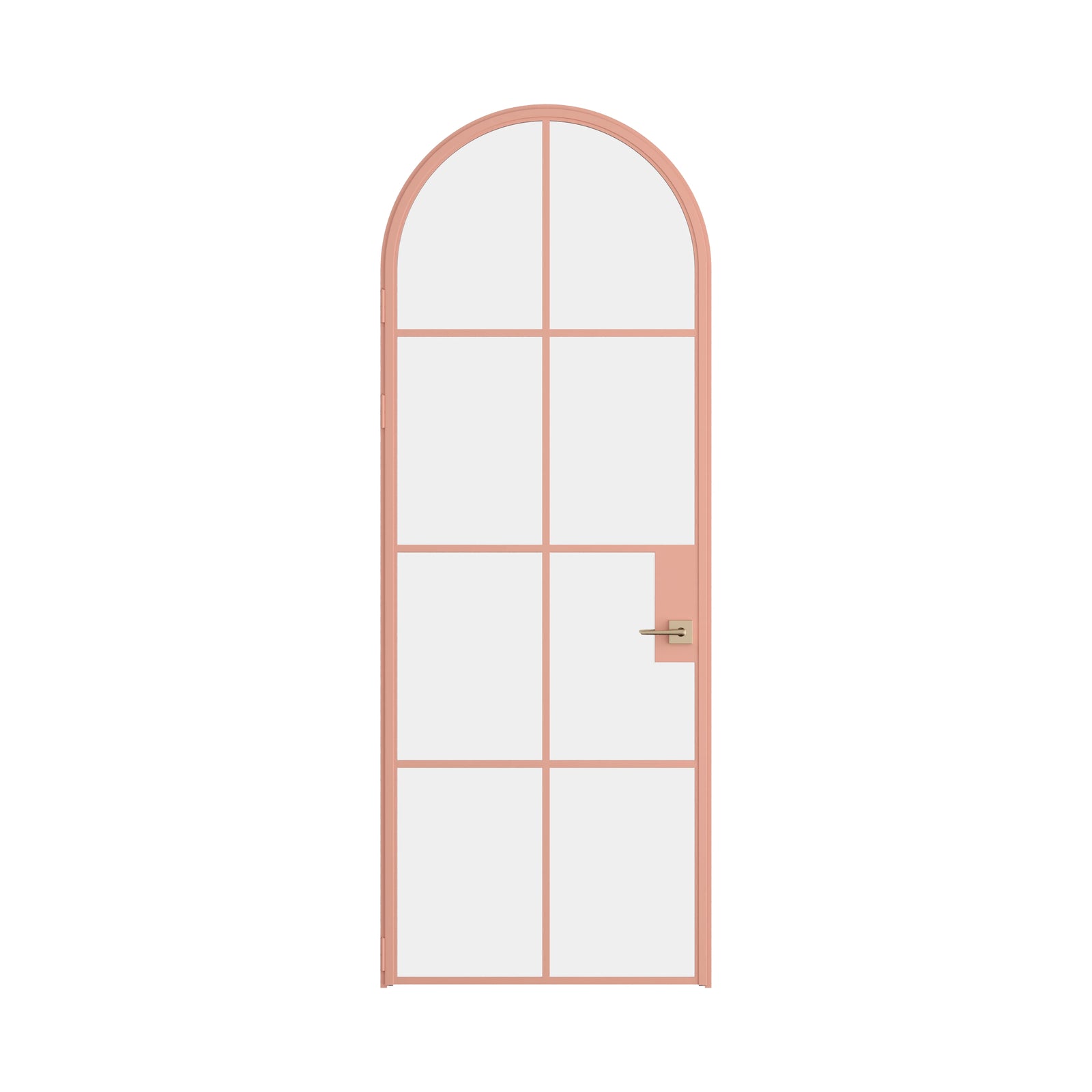 Air 5 single full arch interior door in Sunset Pink steel with factory style grid