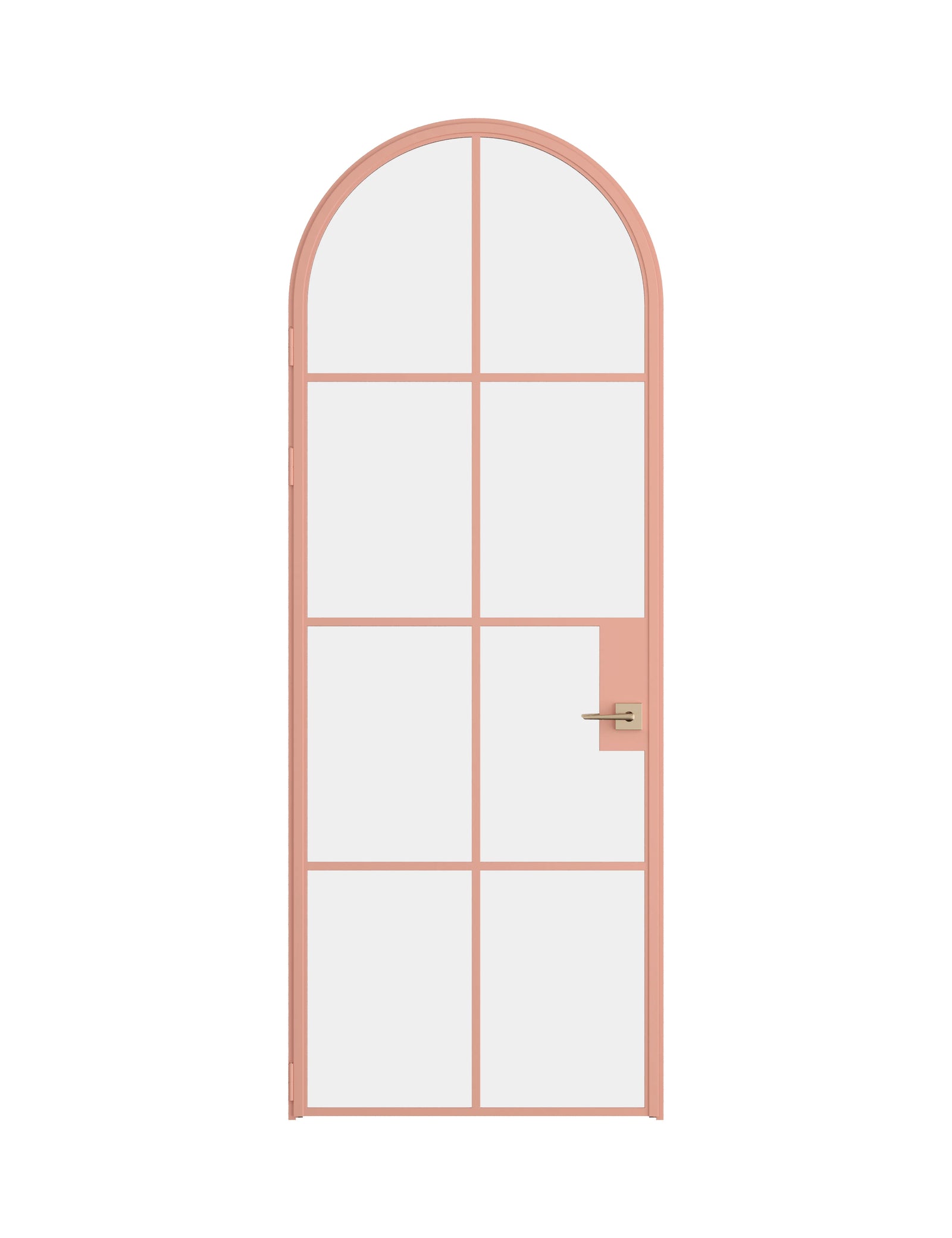 Air 5 single full arch interior door in Sunset Pink steel with factory style grid