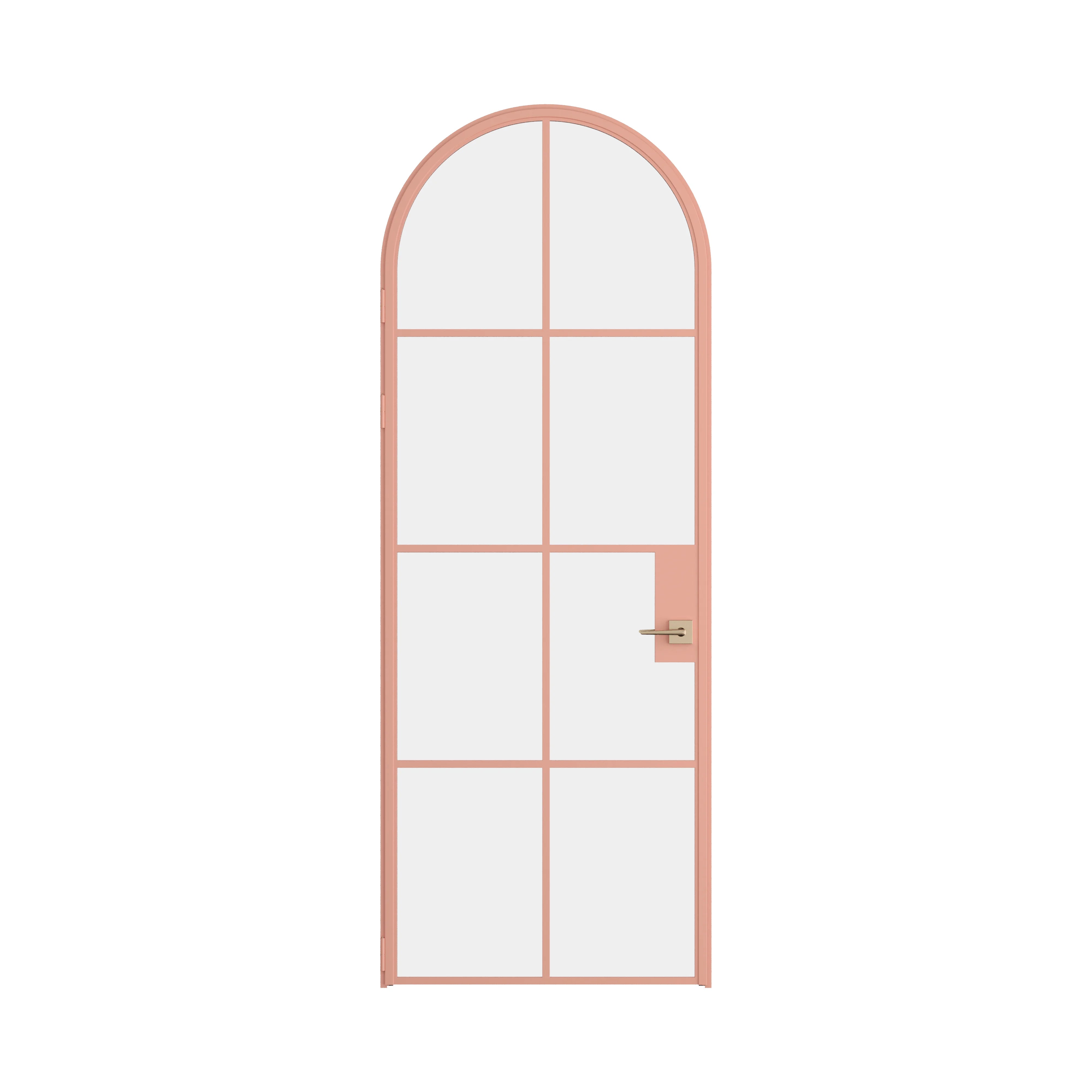 Air 5 single full arch interior door in Sunset Pink steel with factory style grid