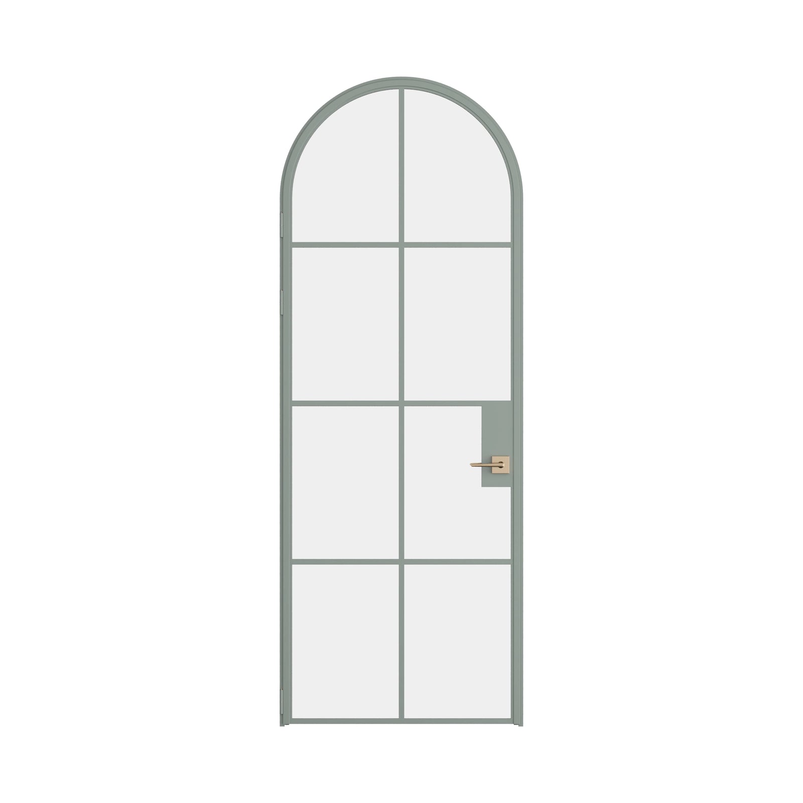 Air 5 single full arch interior door in Montecito Mint steel with tempered glass
