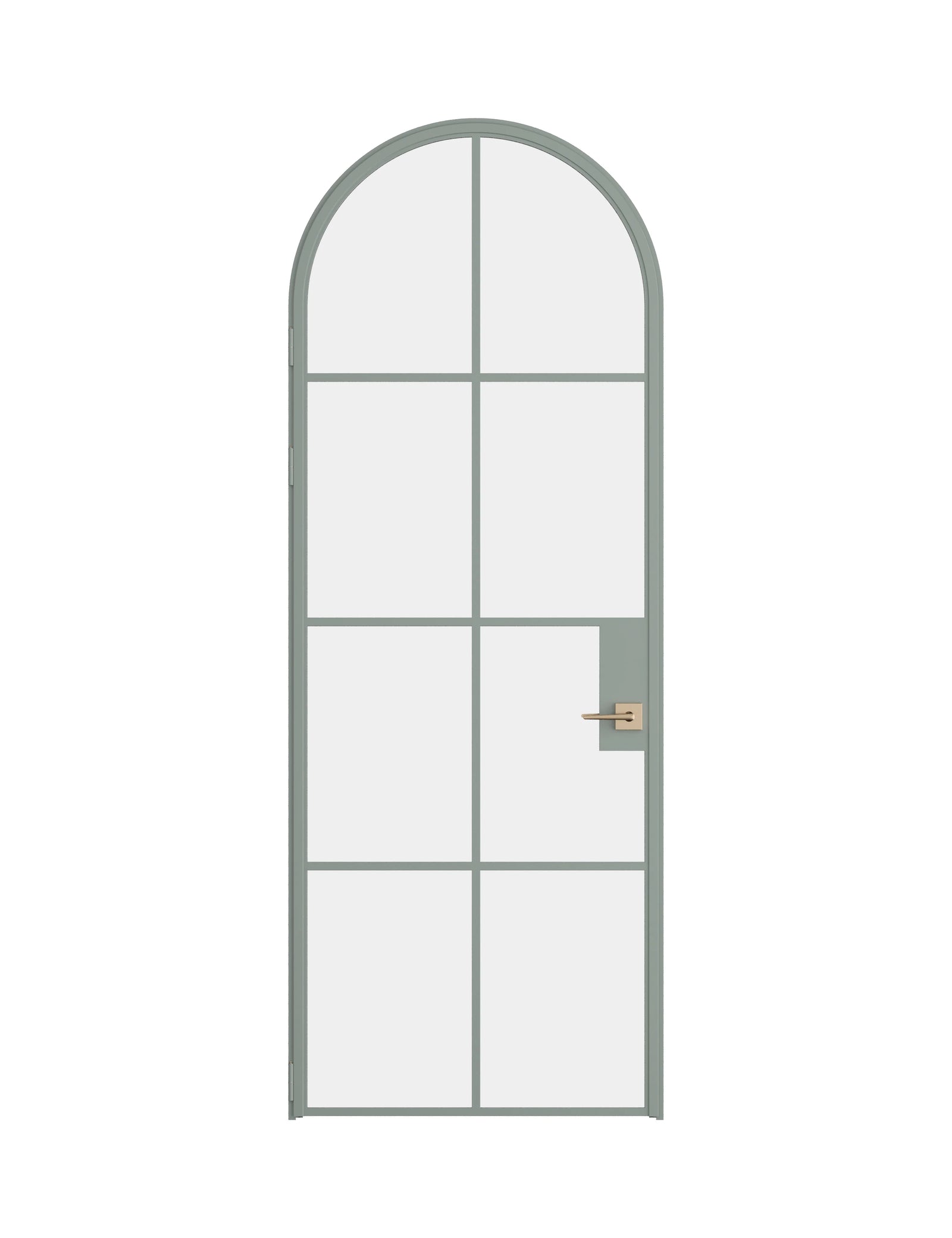 Air 5 single full arch interior door in Montecito Mint steel with tempered glass
