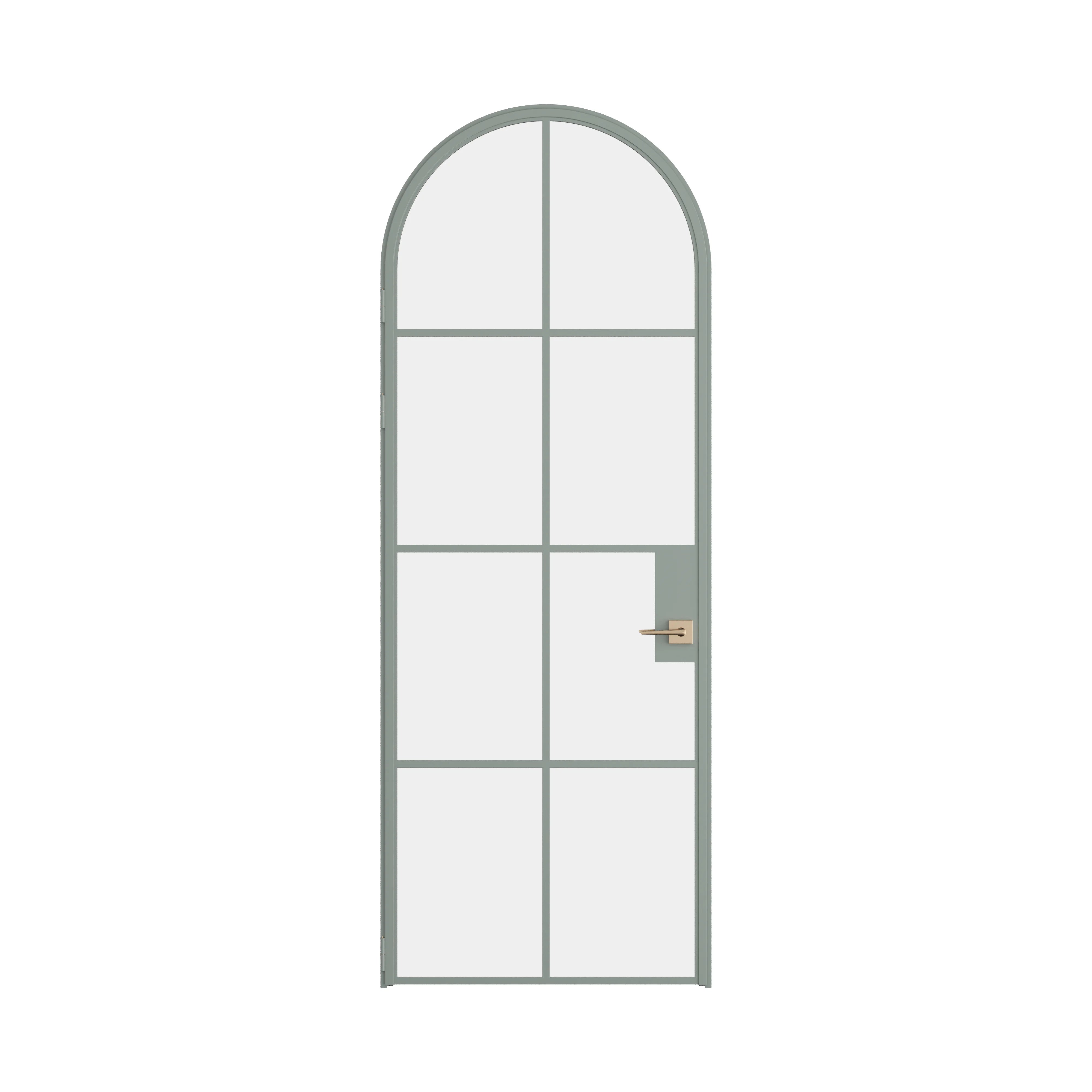 Air 5 single full arch interior door in Montecito Mint steel with tempered glass