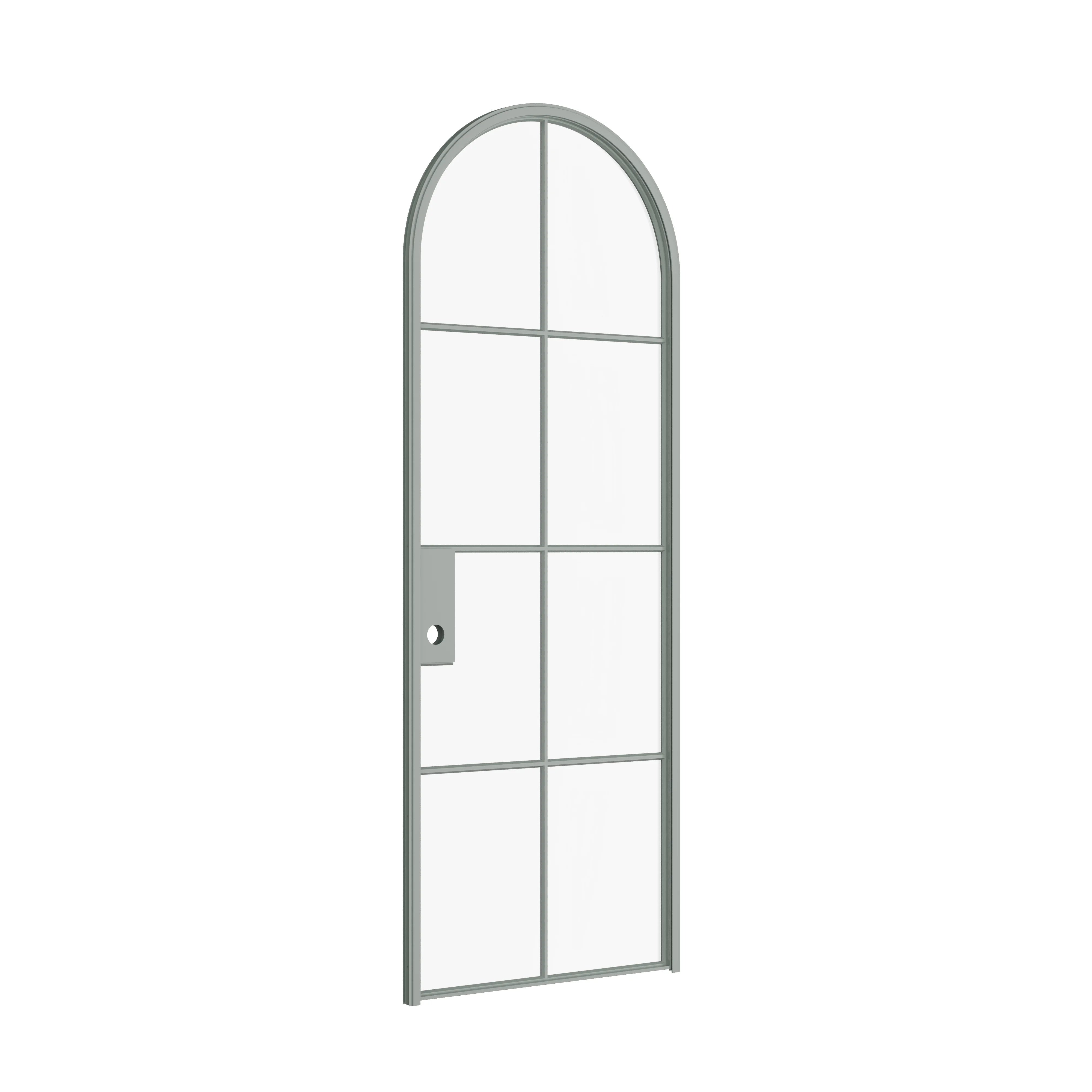 Air 5 interior steel door with full arch panel in Montecito Mint finish, OttoStumm hot-rolled steel slim profile frame