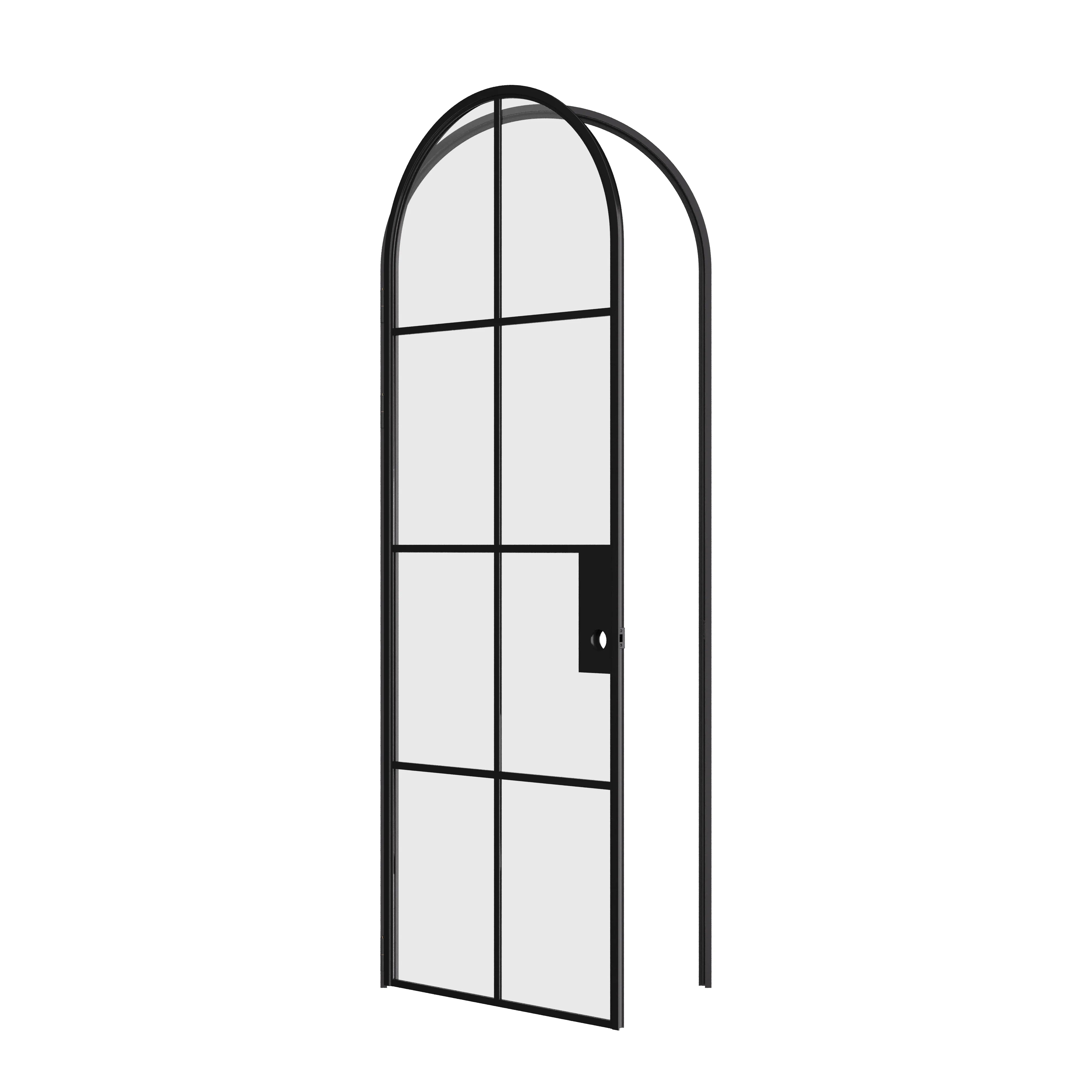 Air 5 interior steel door with single full arch panel in OttoStumm hot-rolled steel with slim profiles