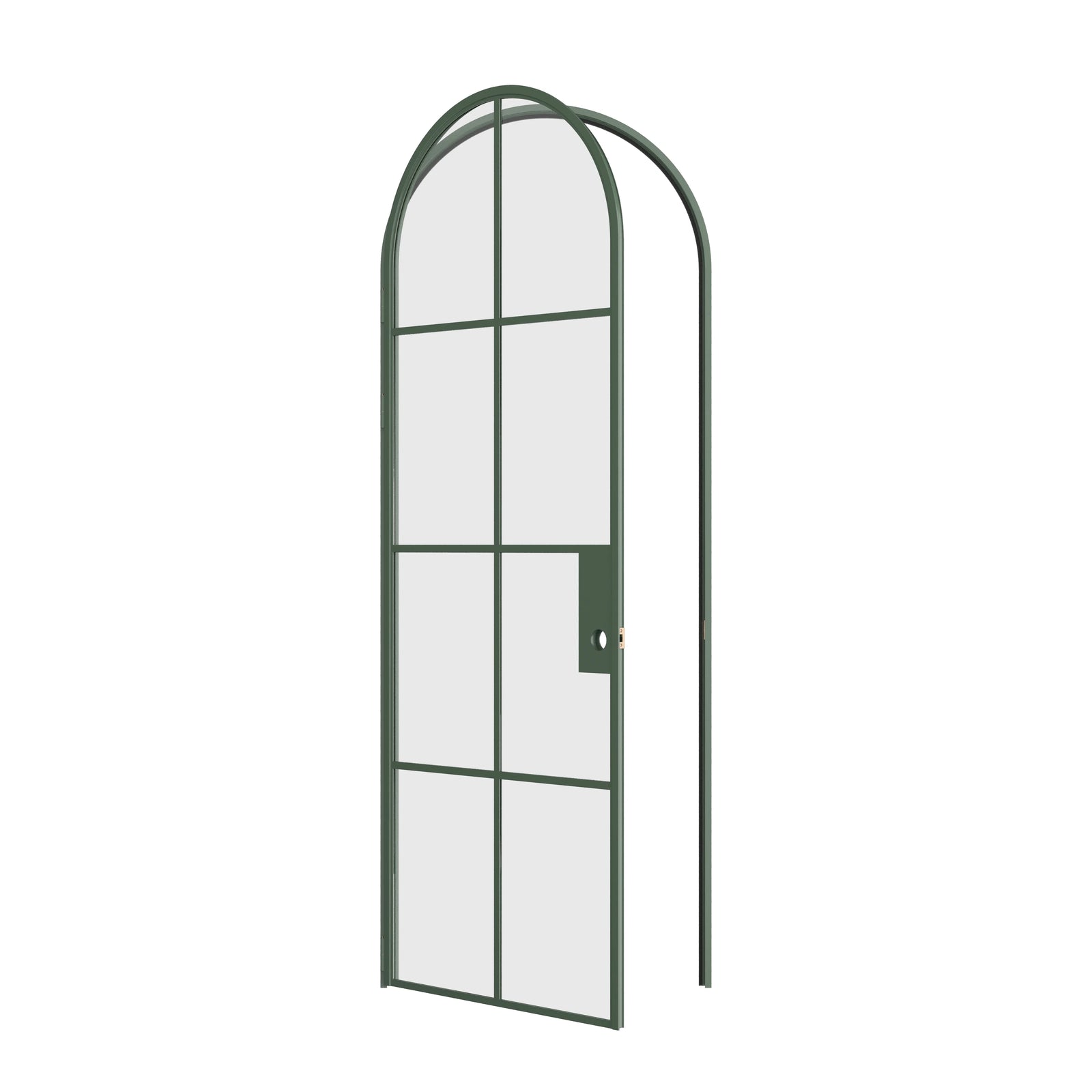 Air 5 single full arch interior door Angeles Green steel frame detail