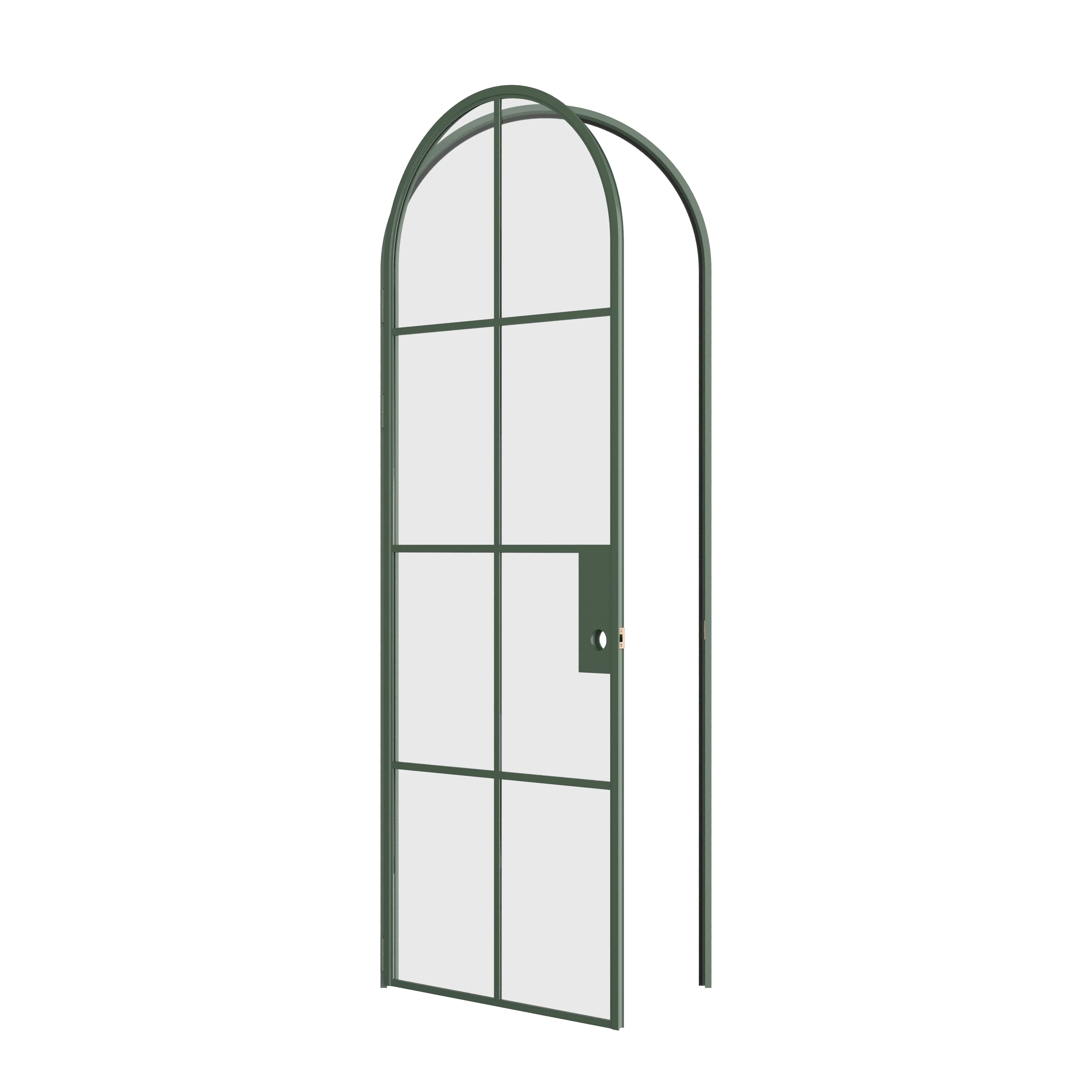 Air 5 single full arch interior door Angeles Green steel frame detail