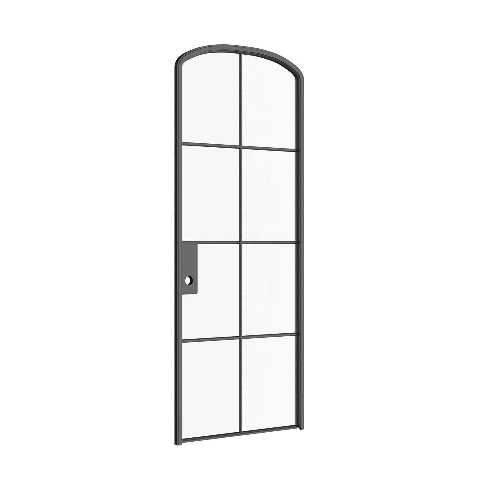 Interior single mini arch hot-rolled steel door with glass