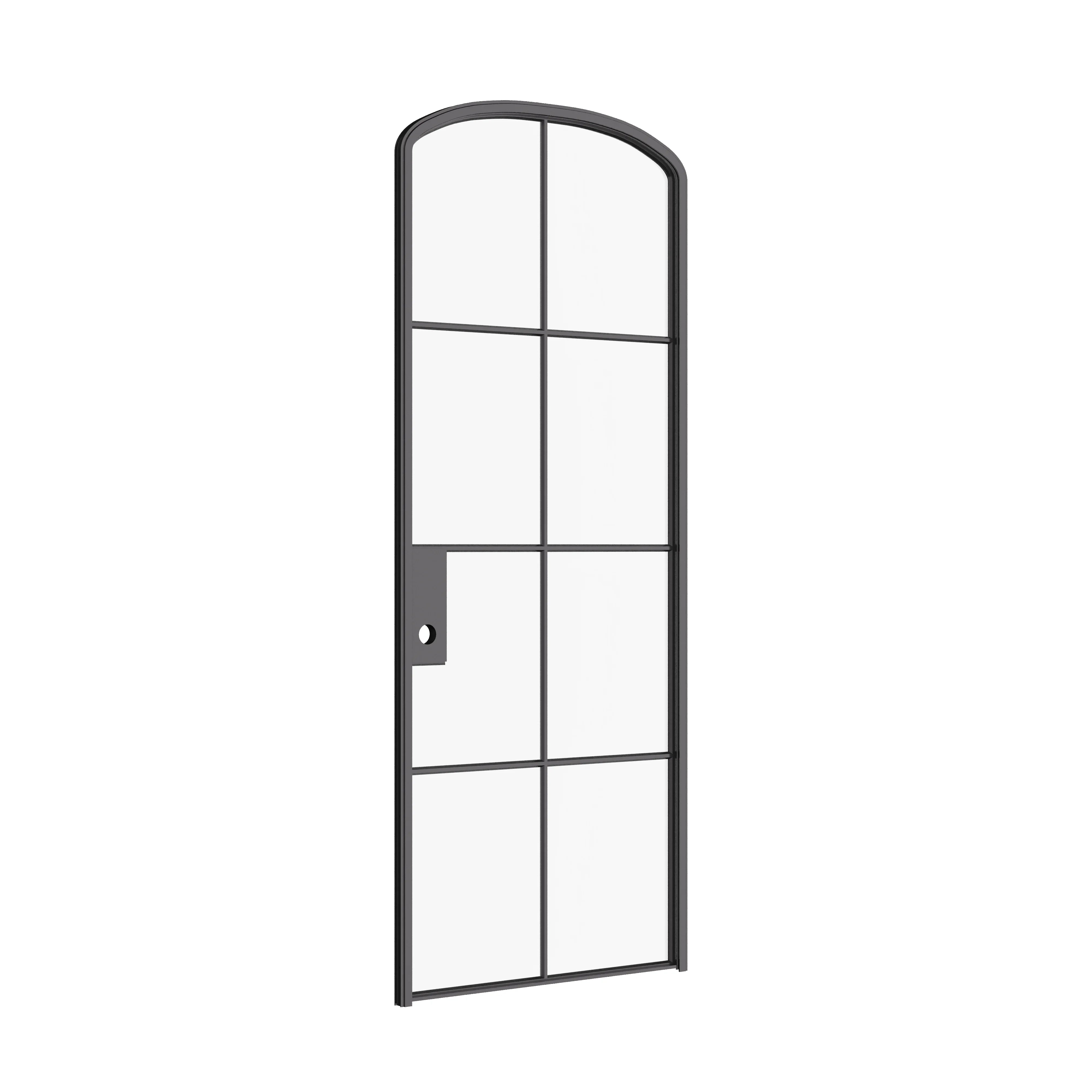 Interior single mini arch hot-rolled steel door with glass