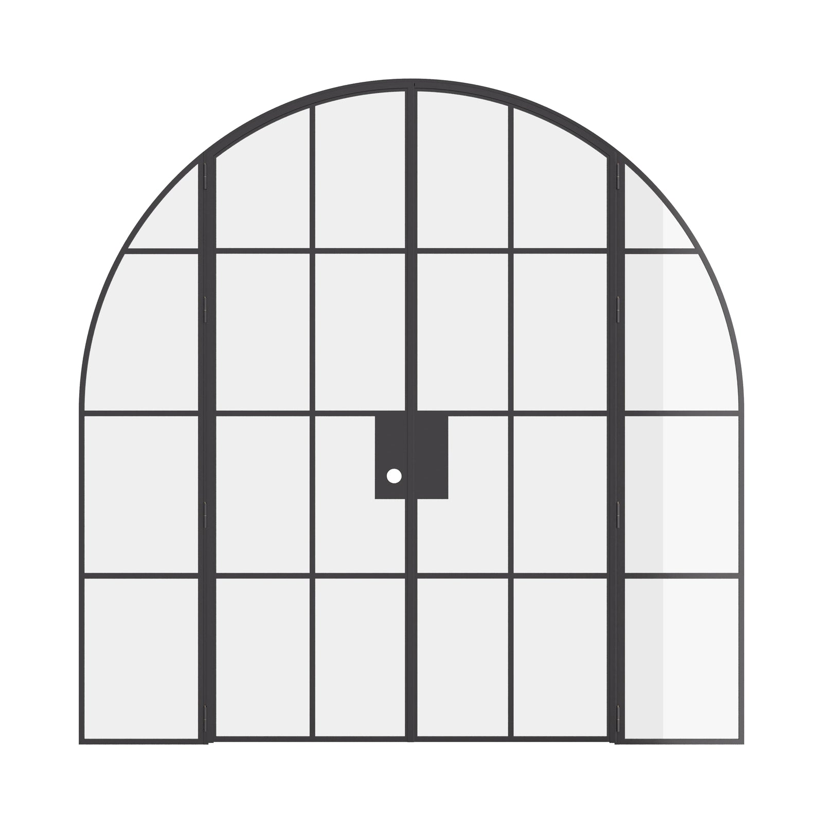Air 5 double full arch interior doors and sidelights, hot-rolled steel frame