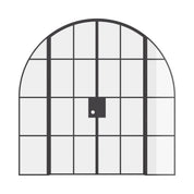 Air 5 double full arch interior doors and sidelights, hot-rolled steel frame