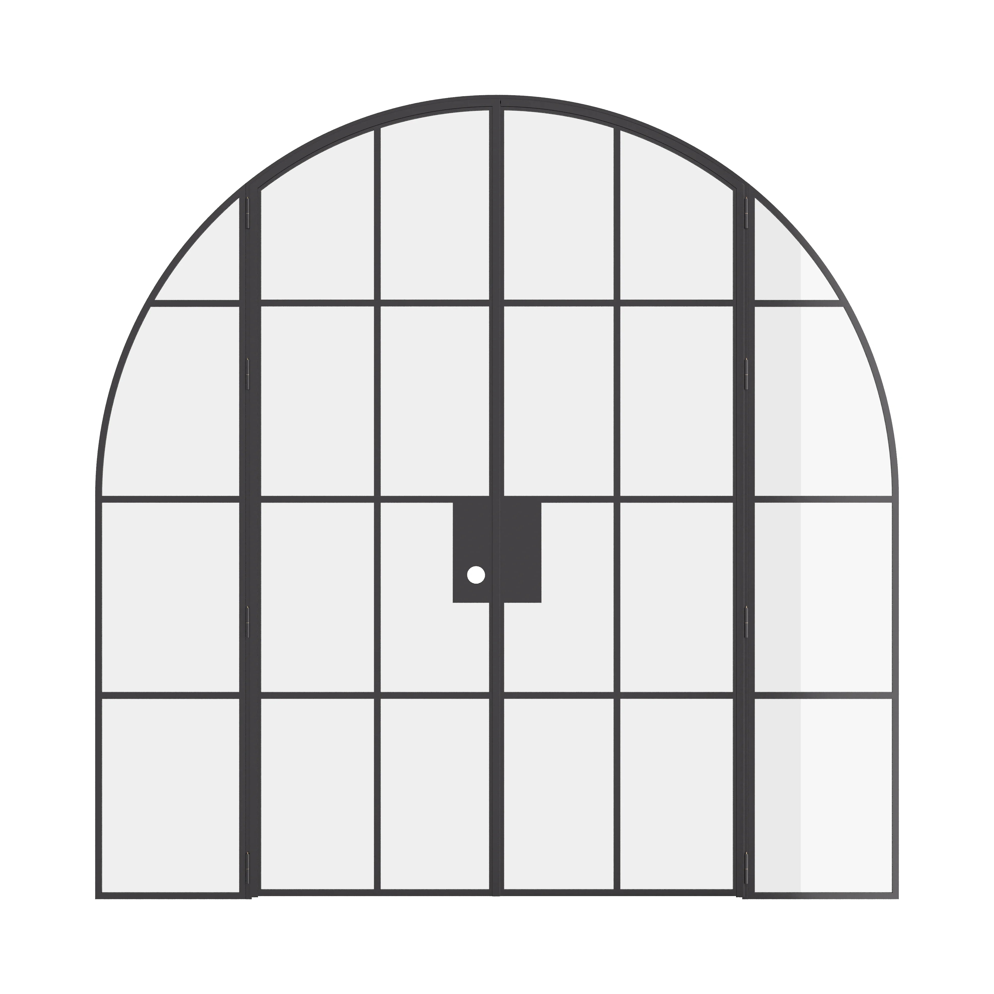 Air 5 double full arch interior doors and sidelights, hot-rolled steel frame