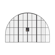 Interior wide double full arch steel doors with sidelights