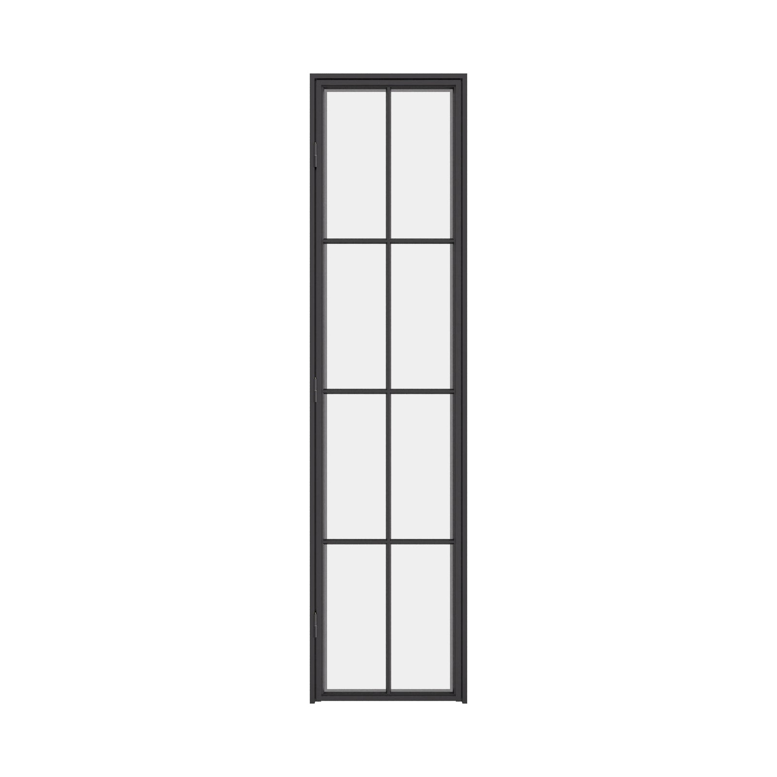 Air 5 pantry single flat steel door in cold-rolled steel with single pane tempered glass