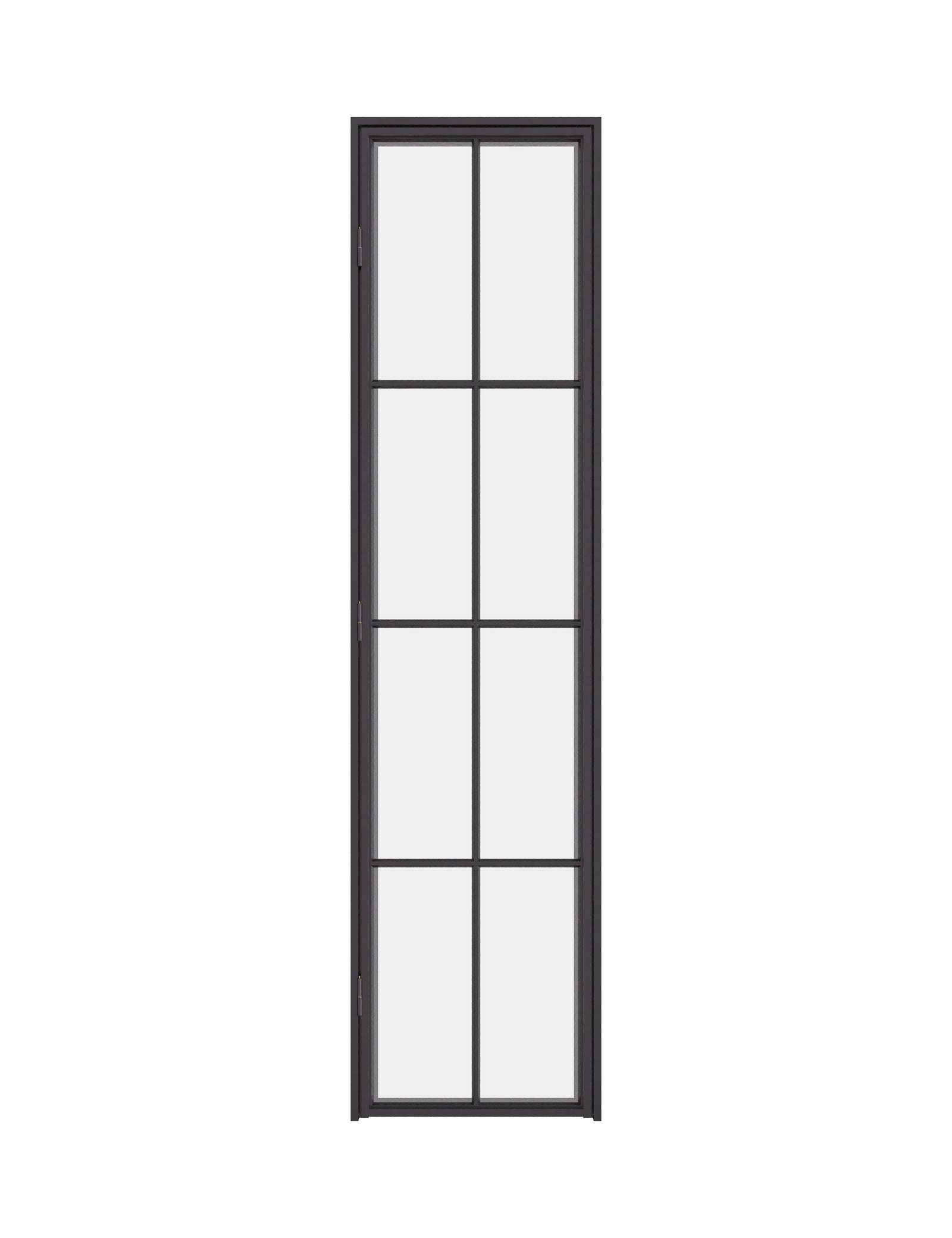 Air 5 pantry single flat steel door in cold-rolled steel with single pane tempered glass