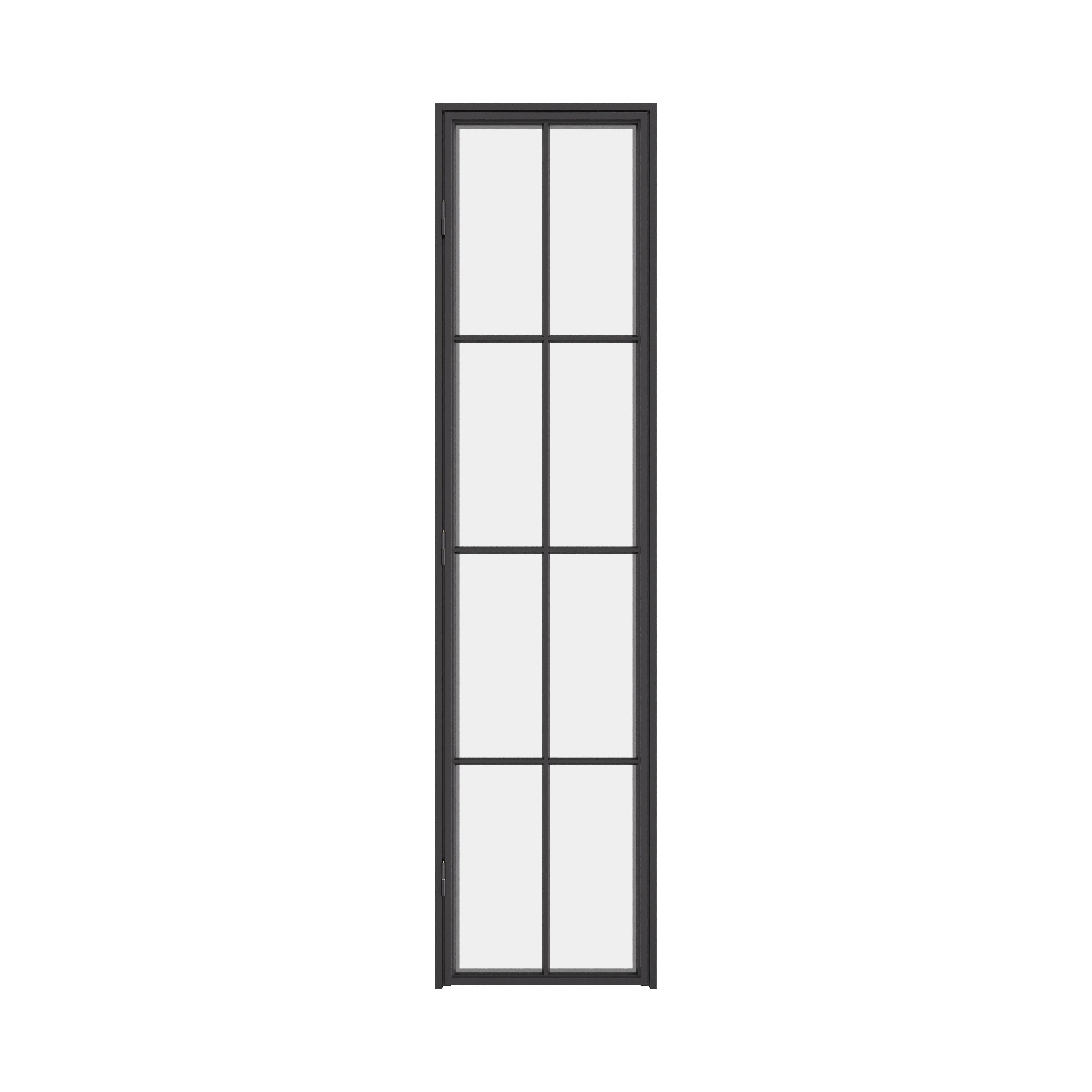 Air 5 pantry single flat steel door in cold-rolled steel with single pane tempered glass