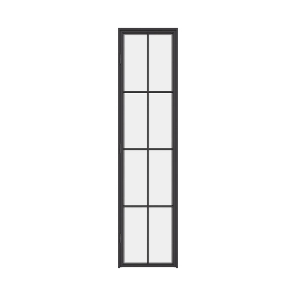 Air 5 pantry single flat steel door in cold-rolled steel with single pane tempered glass