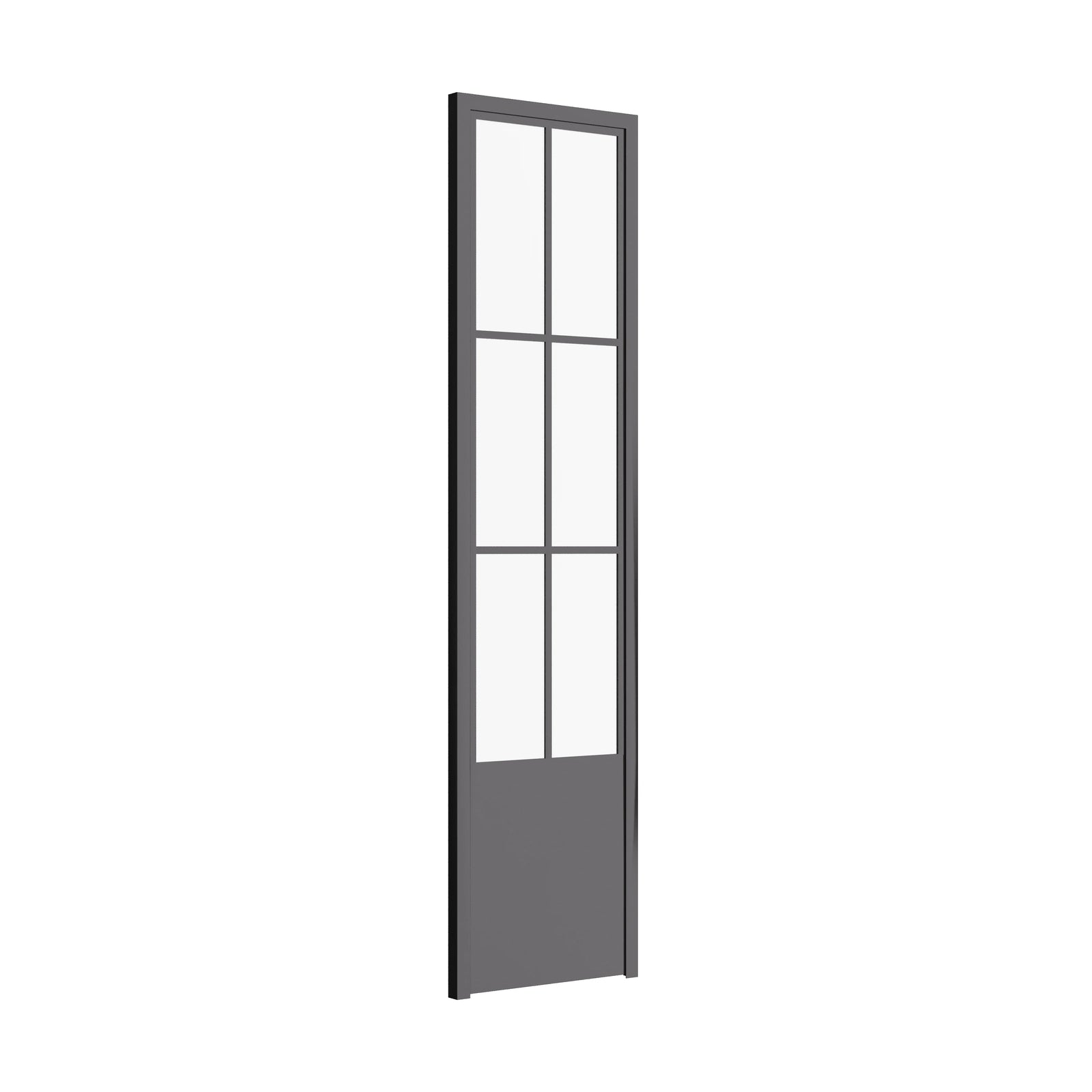 Air 5 pantry single flat steel door with kickplate angled perspective