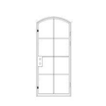 Load image into Gallery viewer, Thermally Broken Steel and Glass Entry Door with Arch Top CAD