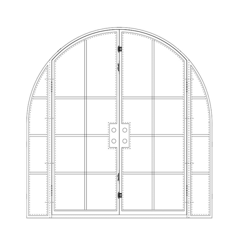 Diagram of PINKYS Air 5 w/ Sidelights Double Full Arch steel door