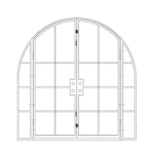 Diagram of PINKYS Air 5 w/ Sidelights Double Full Arch steel door