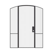 Designer interior glass steel arch door with side windows, Air Grand OTTOSTUMM steel frame system