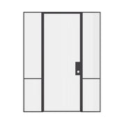 Air Grand interior steel door and sidelights using OTTOSTUMM hot-rolled steel construction with narrow sightlines and removable threshold