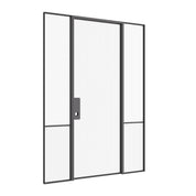 Modern Air Grand interior glass door with sidelights crafted from OTTOSTUMM hot-rolled steel with slim profile framing