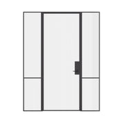 Air Grand interior steel door with sidelights, OTTOSTUMM hot-rolled steel frame, slim sightlines and removable threshold