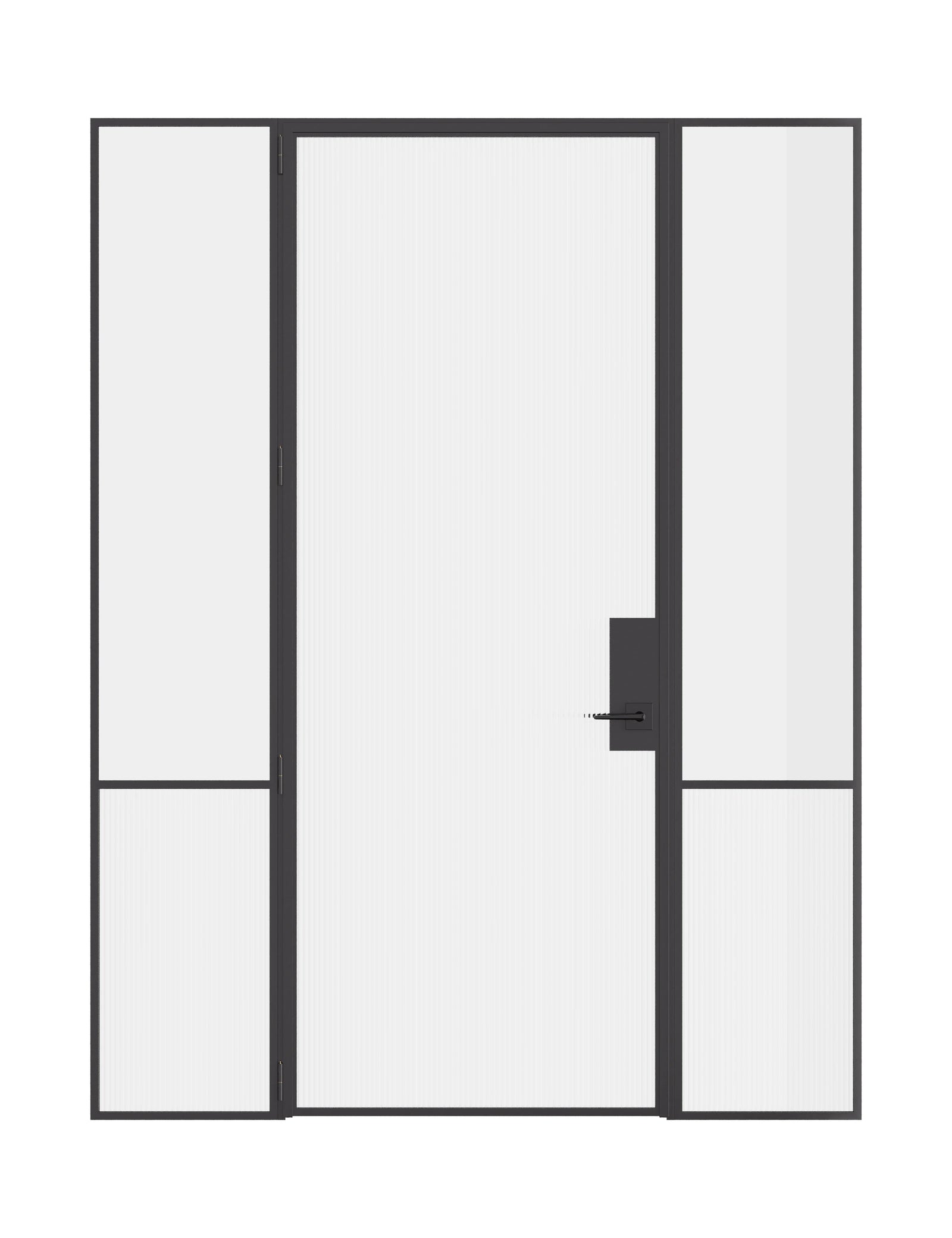 Air Grand interior steel door with sidelights, OTTOSTUMM hot-rolled steel frame, slim sightlines and removable threshold