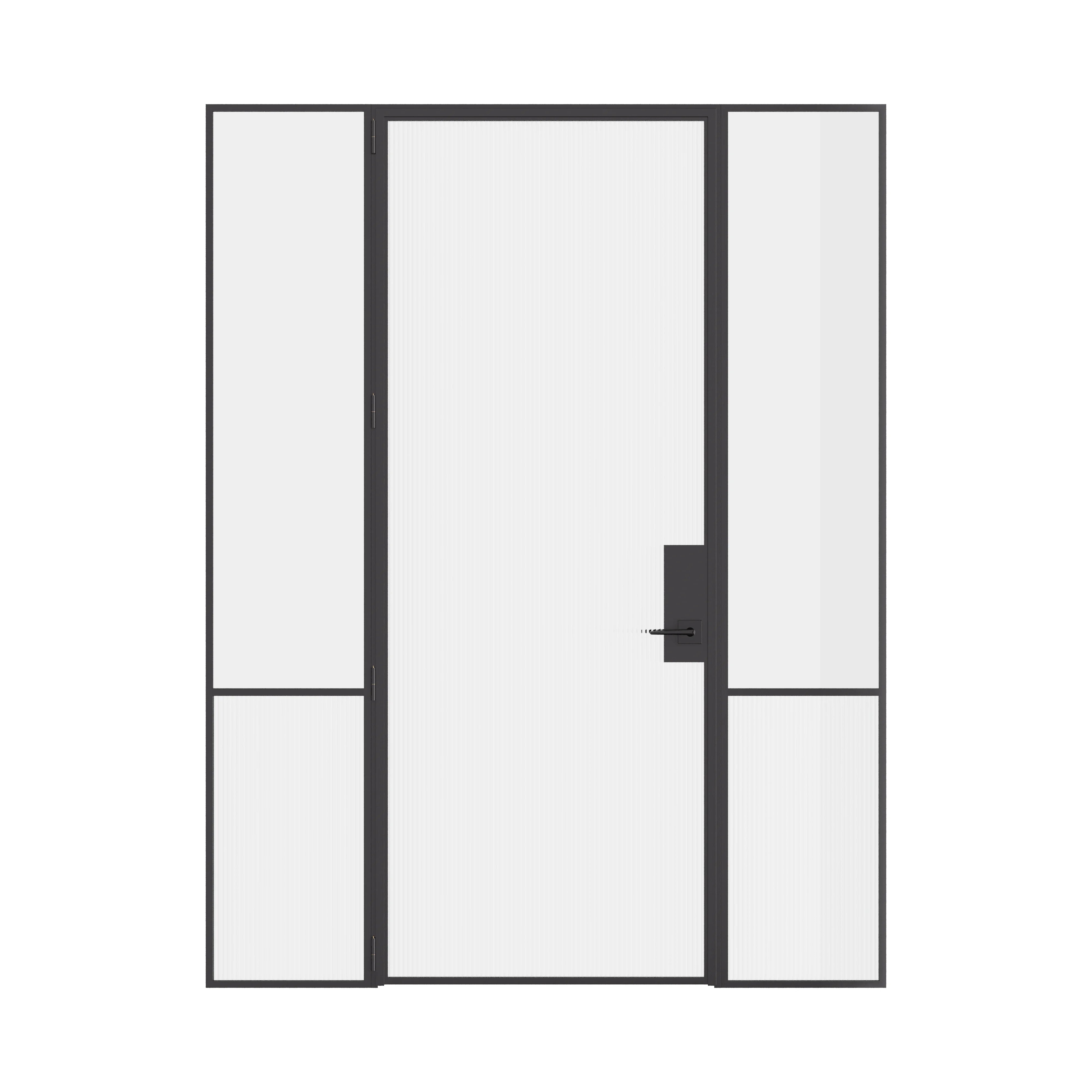 Air Grand interior steel door with sidelights, OTTOSTUMM hot-rolled steel frame, slim sightlines and removable threshold