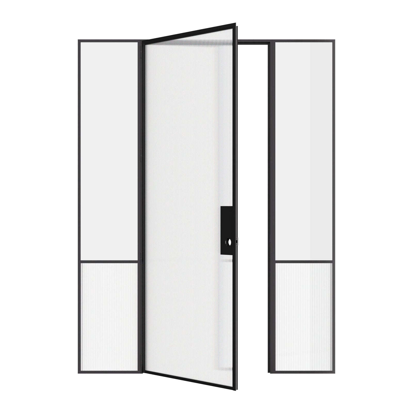 Minimalist Air Grand interior glass door with side windows, OTTOSTUMM hot-rolled steel frame and slim architectural profiles