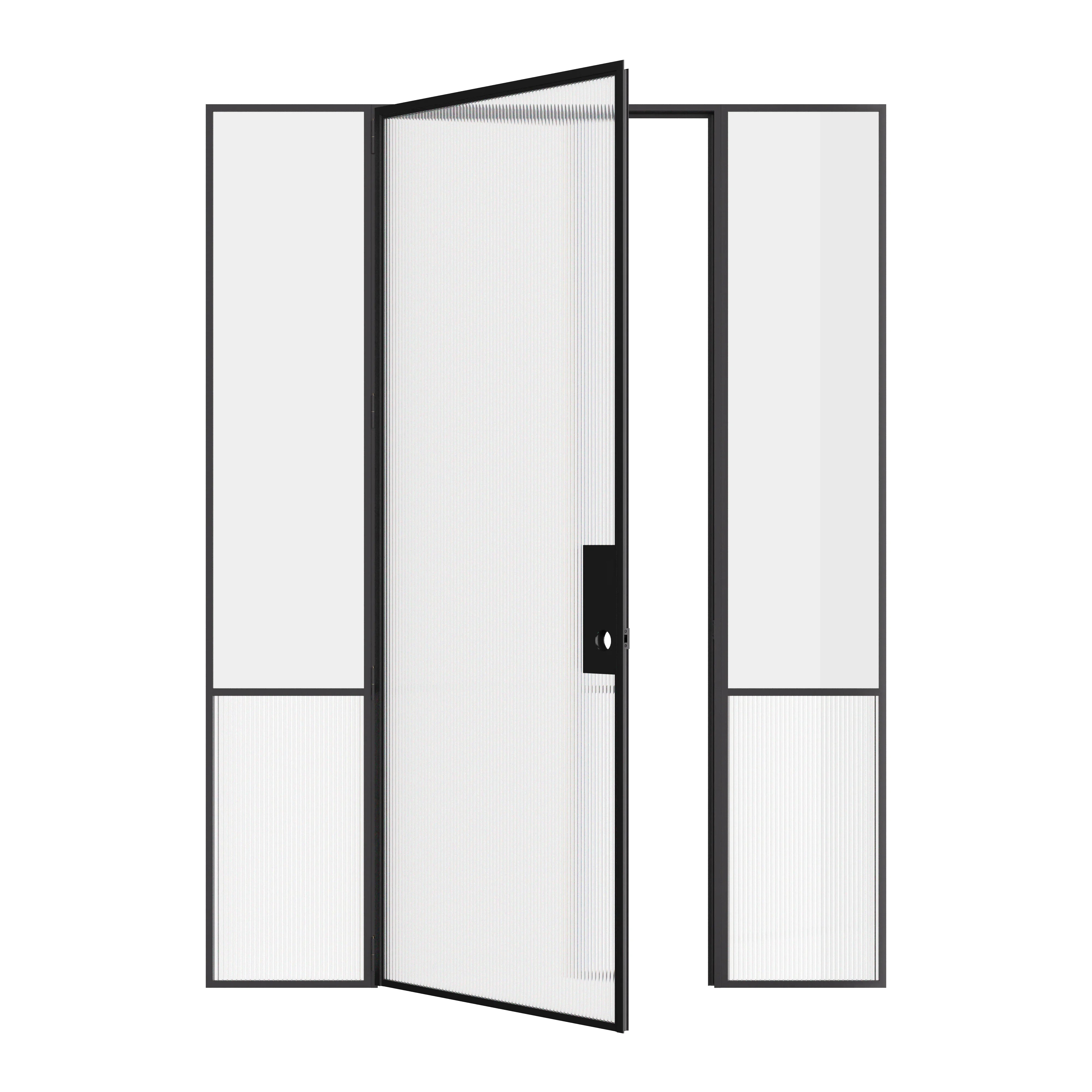 Minimalist Air Grand interior glass door with side windows, OTTOSTUMM hot-rolled steel frame and slim architectural profiles