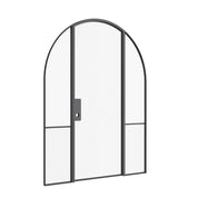 Modern interior architectural steel door with sidelights and full arch design, slim hot-rolled OTTOSTUMM steel frame