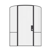 Designer interior glass steel door with mini arch and side windows, Air Grand OTTOSTUMM steel construction